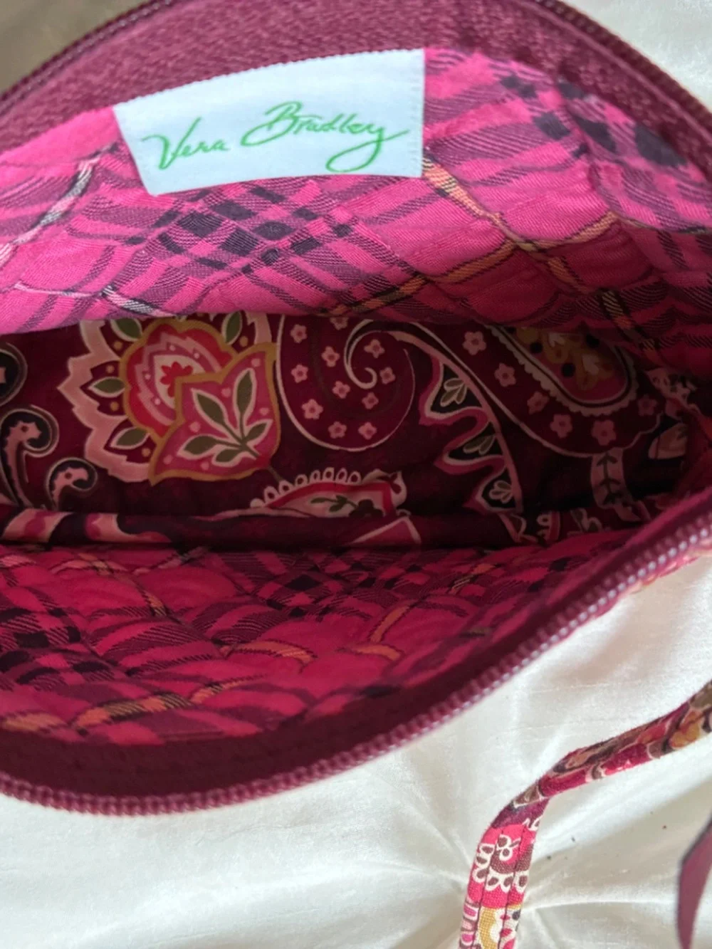 Vera Bradley Burgundy Print Small Handbag/Crossbody